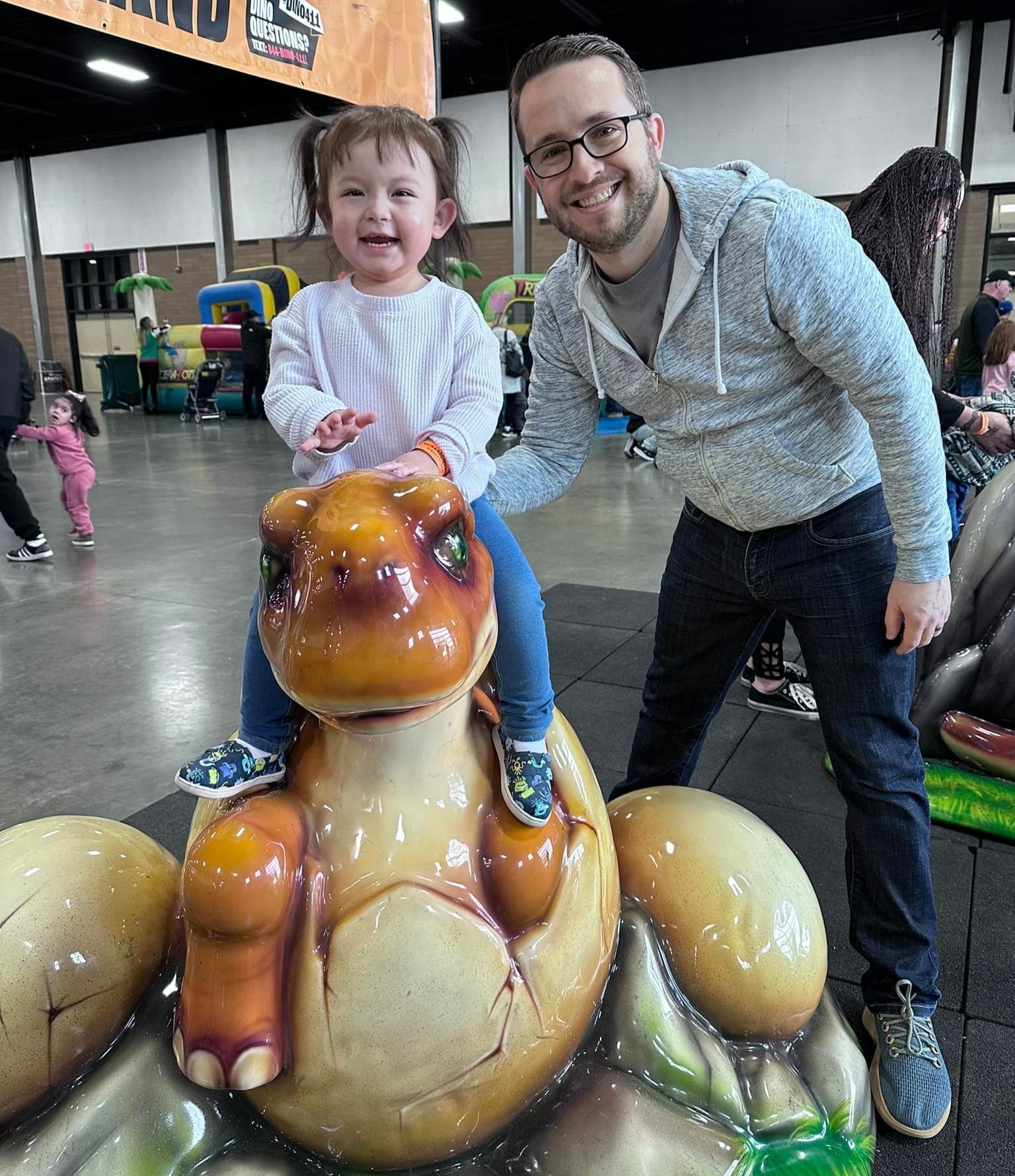 Jeff and his daughter Natalia at a community event