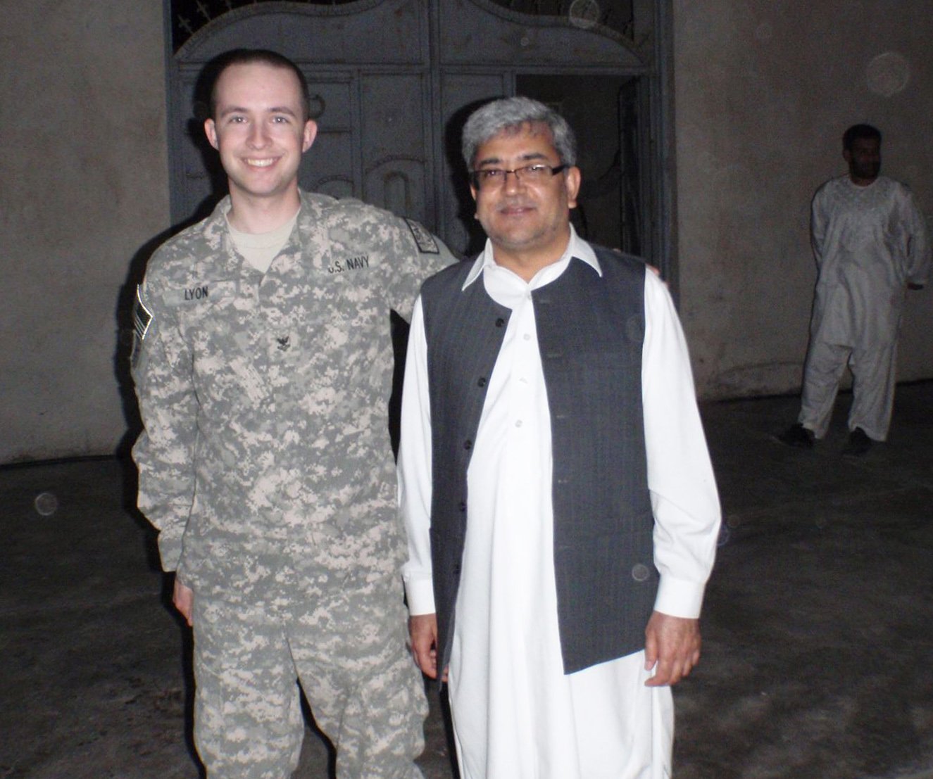 Petty Officer Lyon with Farah Governor Rahool Amin during Civil Affairs operations